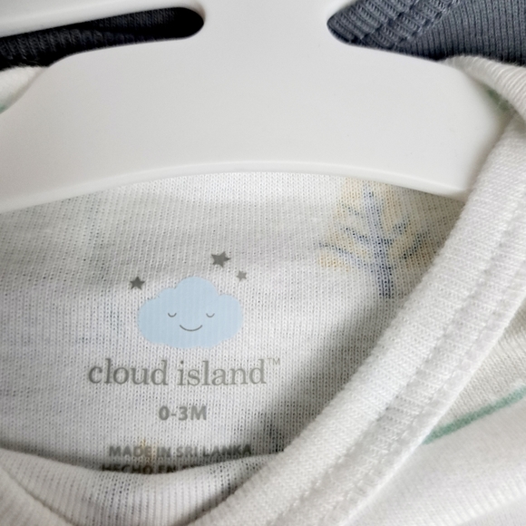 Cloud Island 3 pack Baby Long Sleeve Bodysuit Solid & Striped Partterns 0-3 M - Picture 4 of 9